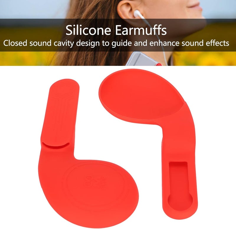 woobles Replacement VR Silicone Earmuffs, Durable Silicone Earmuffs for Quest 2(red) - Image 5